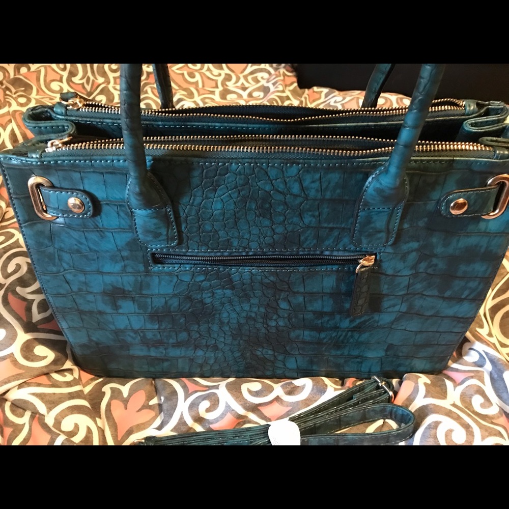 Large Dasein teal purse
